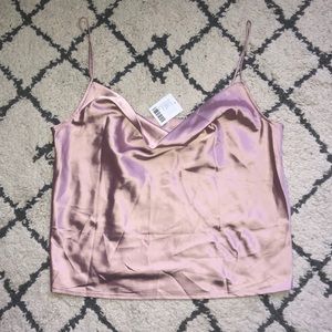 NWT Pink Silk UO Top